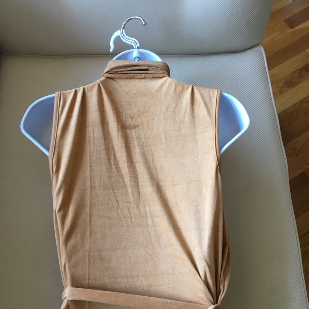 NEW - Caramel faux suede duster vest - Picture 5 of 7